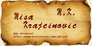 Miša Krajčinović vizit kartica